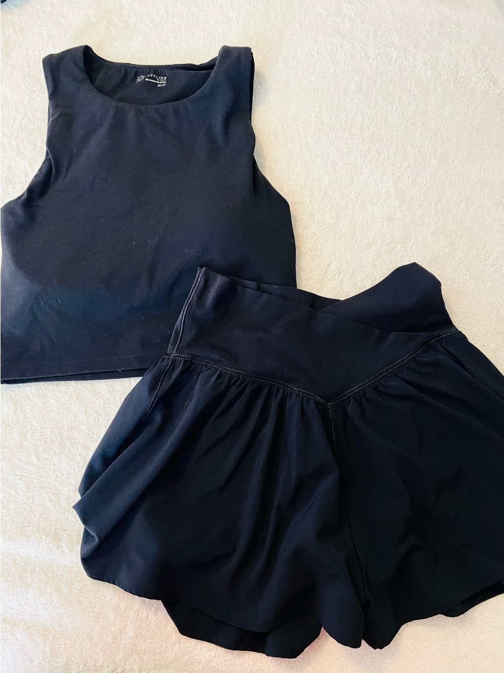 Aerie Offline Flutter Skort and High Neck Tank Top Set Size XS Like New